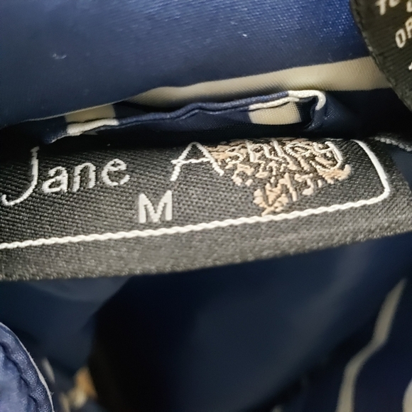 JANE ASHLEY Striped Navy Zippered Vest - Picture 3 of 4